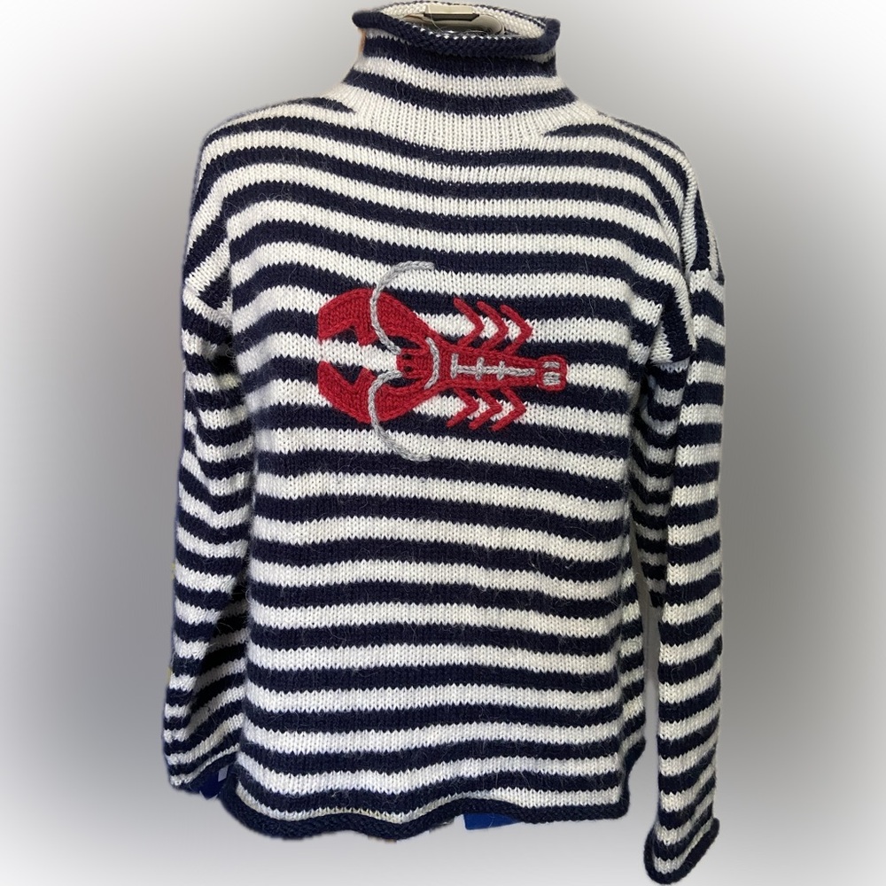 Wool Striped Lobster Sweater